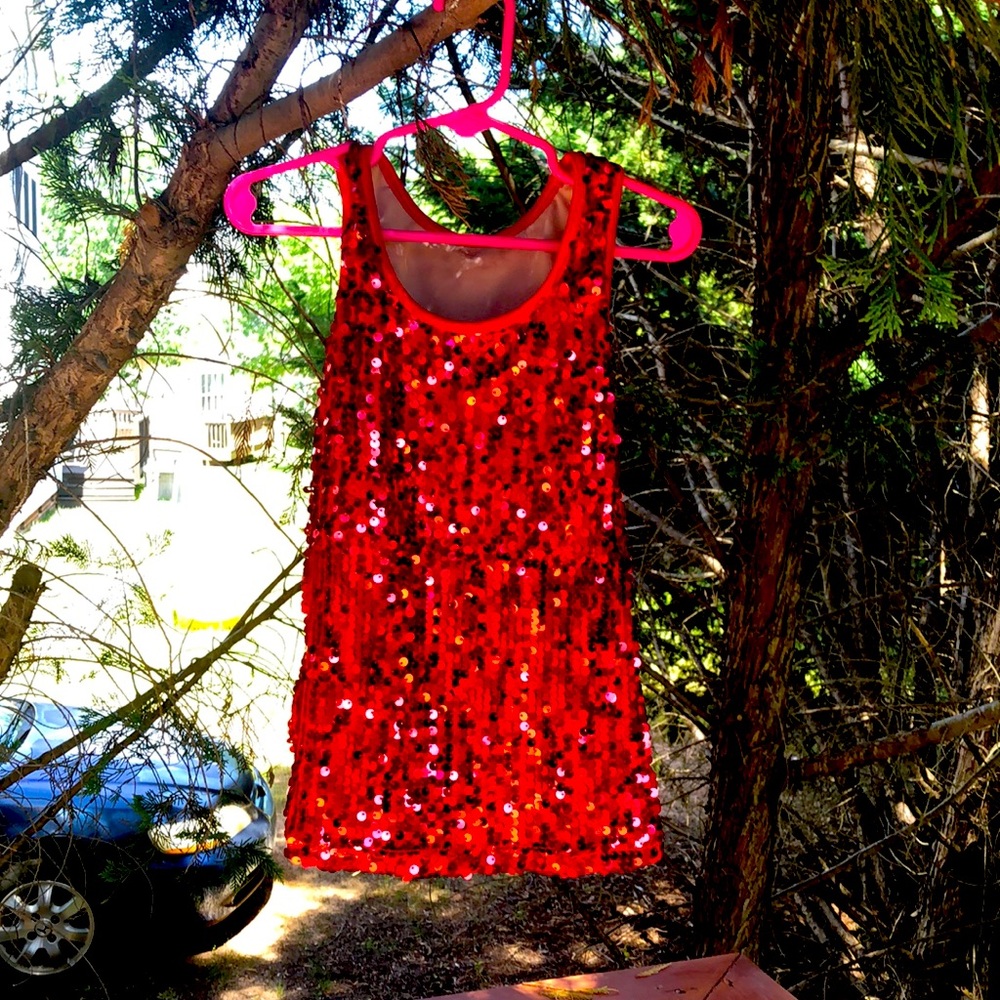 Balera Dance Red Sequin Tank Top